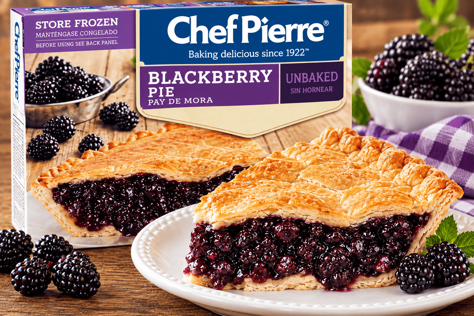 Chef Pierre Blackberry Pie (Unbaked)