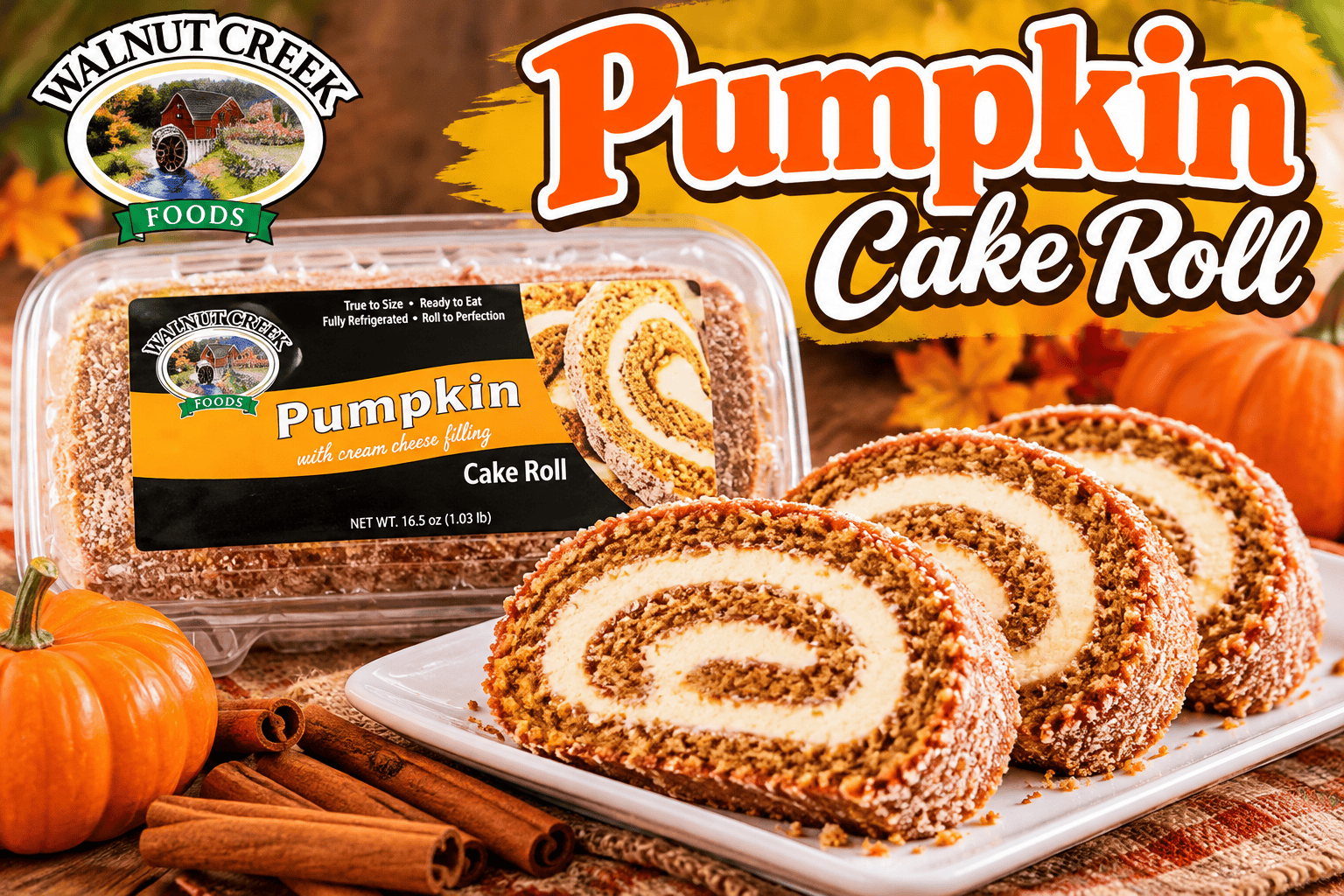 Walnut Creek Pumpkin Cake Roll