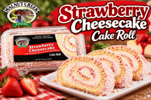 Walnut Creek Strawberry Cheesecake Cake Roll